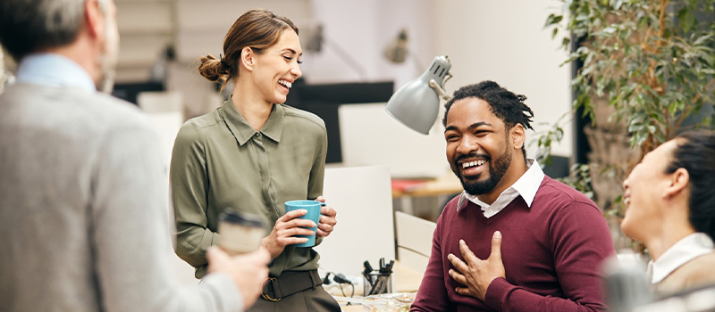 Employees talking